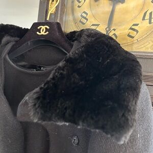 Vintage 1970s Jacket w Fur trimmed Collar Matching Dress